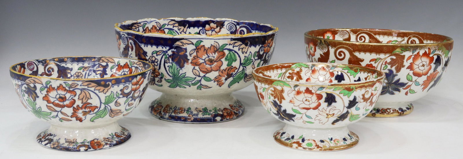 (4) ENGLISH IRONSTONE GRADUATED FOOTED BOWLS (1 of 7)