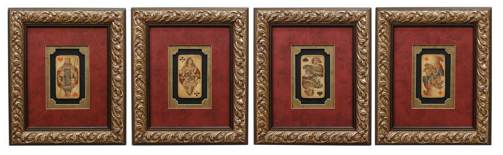 (4) FRAMED DECORATIVE ART, PLAYING CARDS (1 of 4)