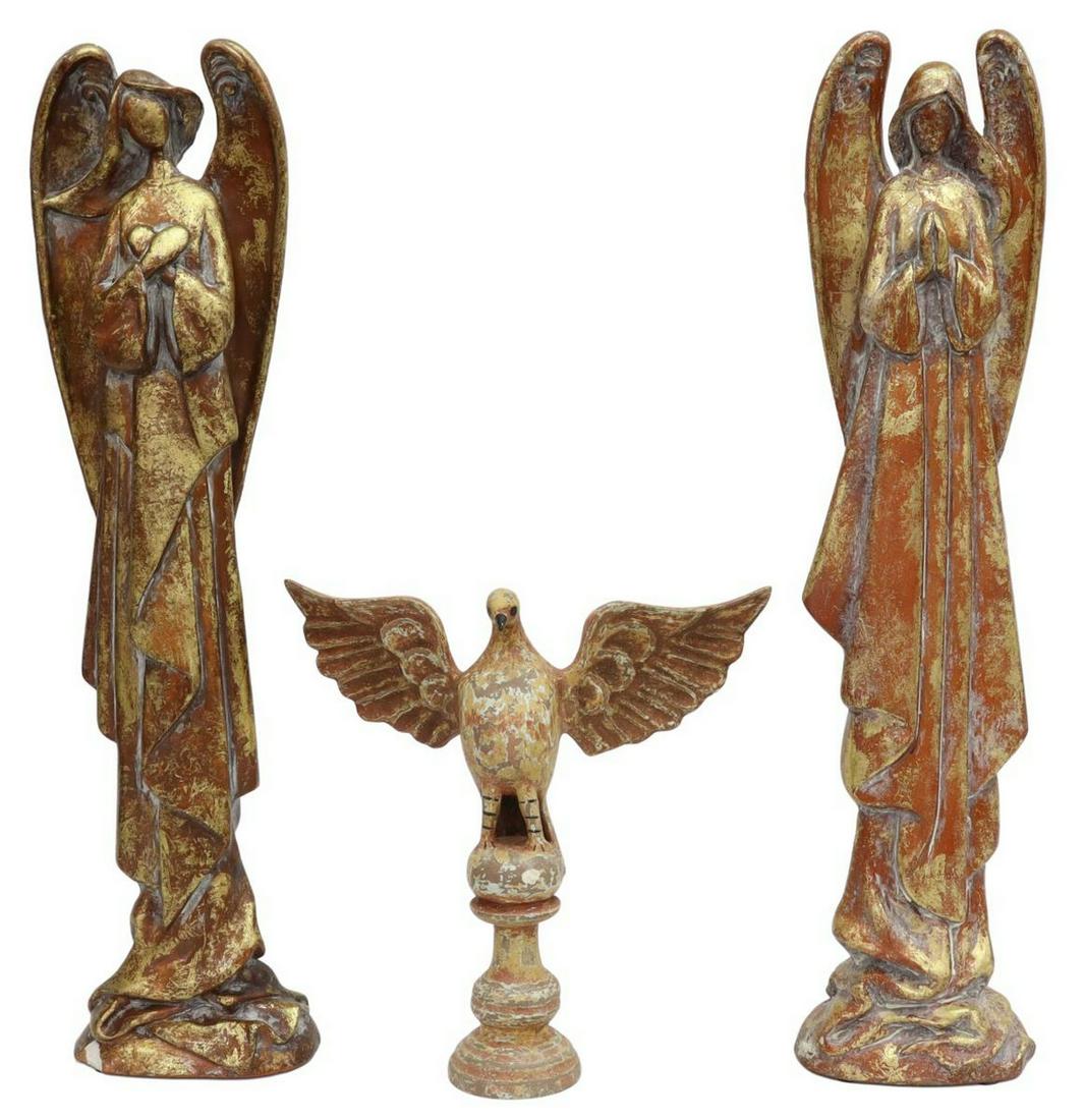 (3) DECORATIVE RELIGIOUS FIGURES ANGELS & DOVE (1 of 3)