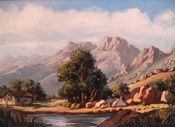PAINTING, MOUNTAINOUS LANDSCAPE, SIGNED CRONJA