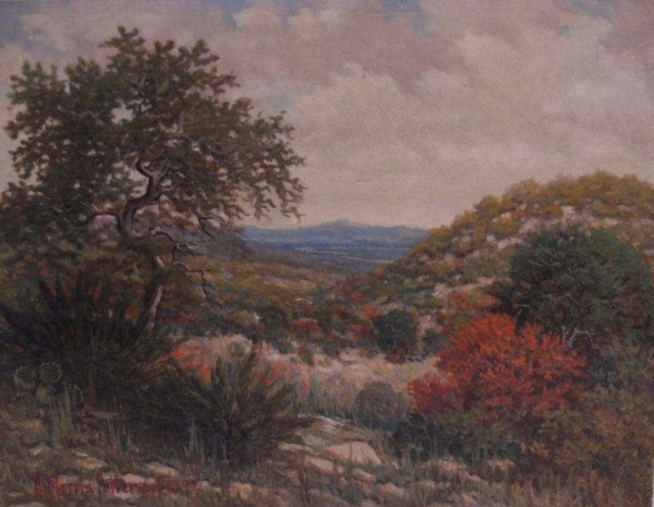 PAINTING, HILLY LANDSCAPE, RICK MORRIS PATTERSON
