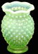 ANTIQUE OPALESCENT VASELINE HOBNAIL GLASS GROUPING - 4