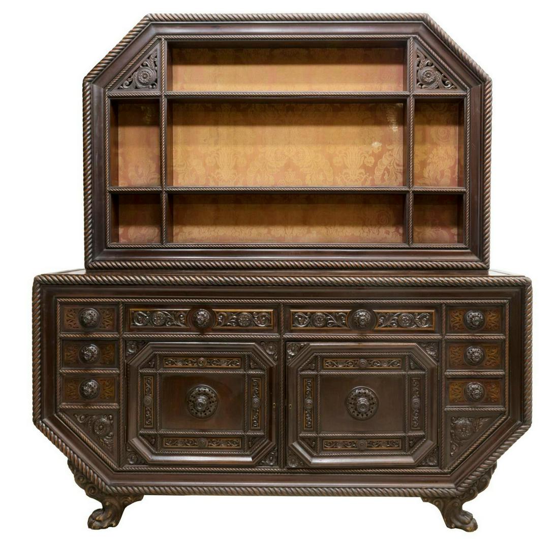 ITALIAN ART DECO WELL-CARVED SIDEBOARD (1 of 5)