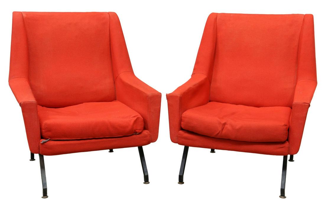 (2) ITALIAN MID-CENTURY MODERN UPHOLSTERED CHAIRS (1 of 4)