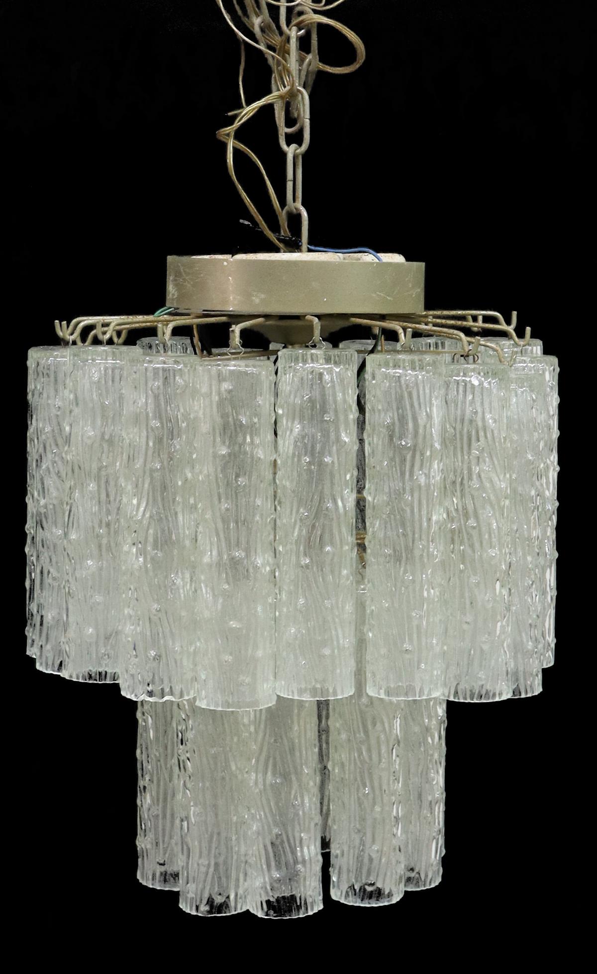 ITALIAN MODERN TRONCHI GLASS 3-LIGHT CHANDELIER (1 of 1)