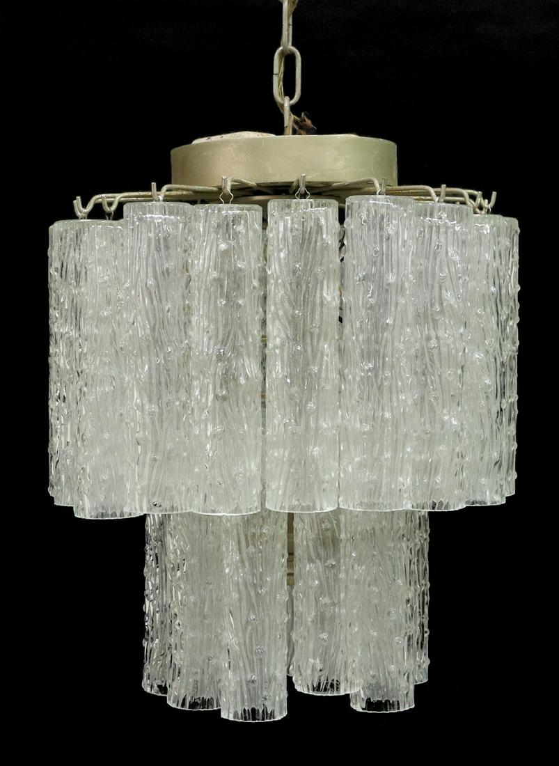 ITALIAN MODERN TRONCHI GLASS 3-LIGHT CHANDELIER (1 of 1)