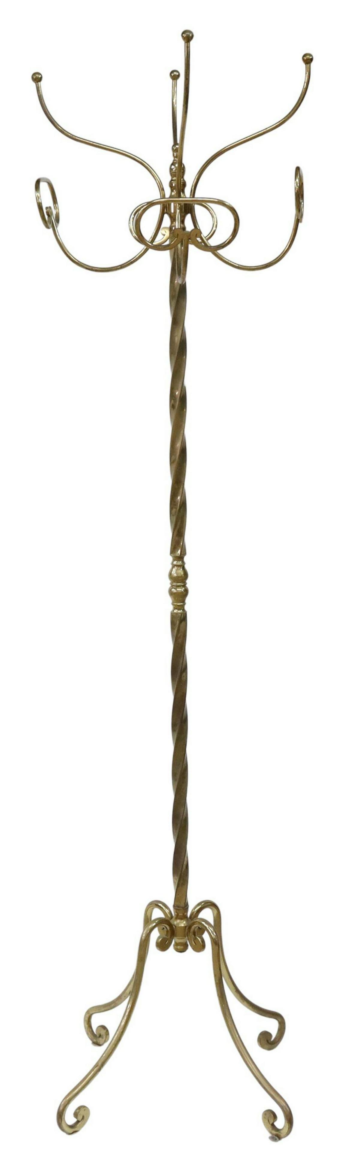 VINTAGE GILT METAL STANDING HALL TREE (1 of 3)