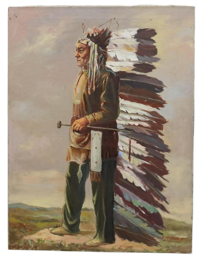 T. McERNEY WESTERN PAINTING CHIEF SITTING BULL (1 of 3)