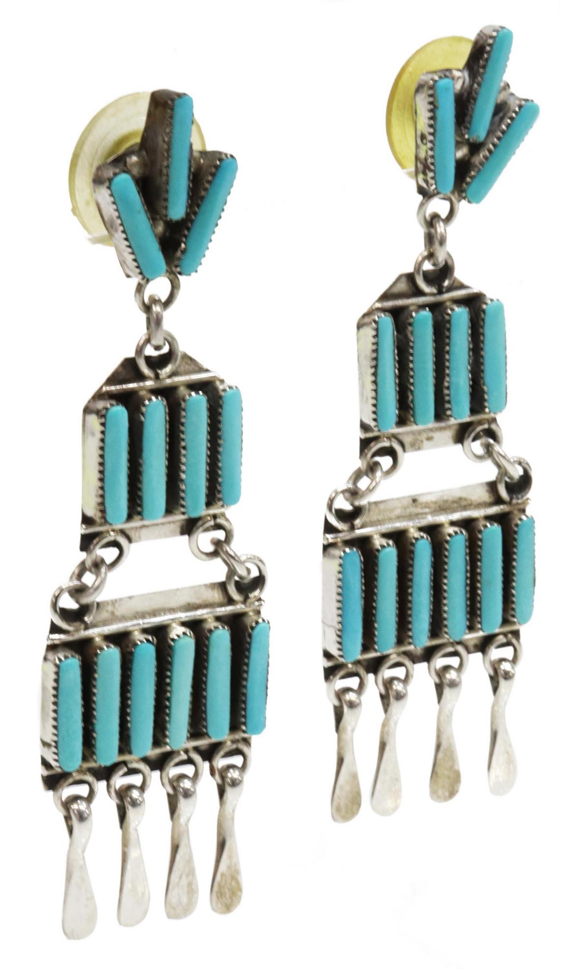 (PR) ARVINA PINTO ZUNI SILVER & TURQUOISE EARRINGS (1 of 4)