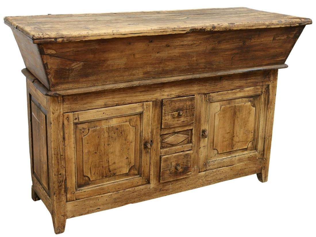 FRENCH PROVINCIAL DOUGH BIN ON CABINET BASE (1 of 6)