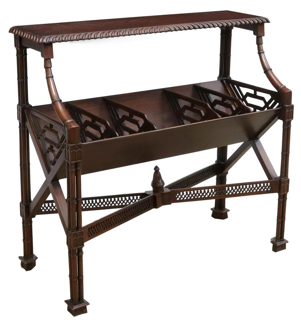 GEORGIAN STYLE MAHOGANY FINISH BOOK TROUGH TABLE (1 of 3)