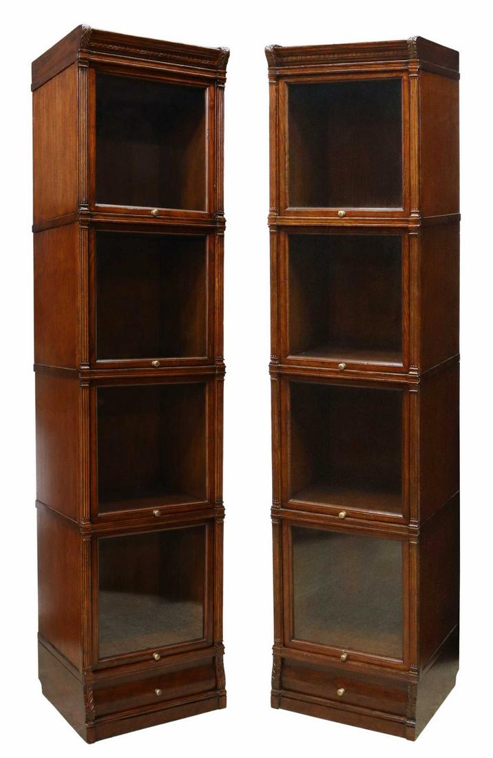 (2) OAK FOUR-STACK BARRISTER BOOKCASES (1 of 3)
