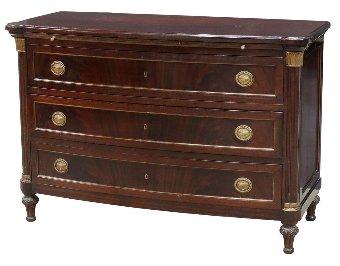 EMPIRE STYLE MAHOGANY BOWFRONT COMMODE (1 of 5)