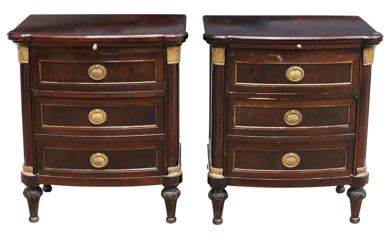 (2) EMPIRE STYLE MAHOGANY BEDSIDE CABINETS (1 of 4)