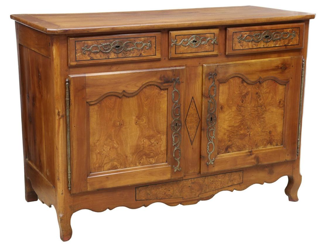 FRENCH PROVINCIAL LOUIS XV FRUITWOOD SIDEBOARD (1 of 5)