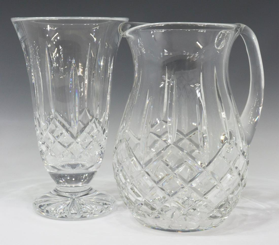 (2) WATERFORD 'LISMORE' CRYSTAL PITCHER & VASE (1 of 4)