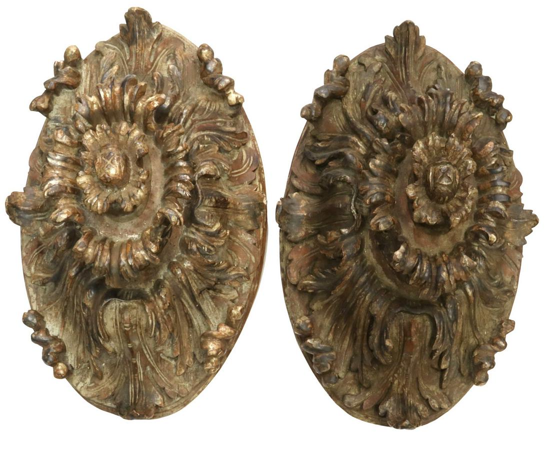 (2) ITALIAN PARCEL GILT CARVED WOOD ARCHITECTURALS (1 of 3)