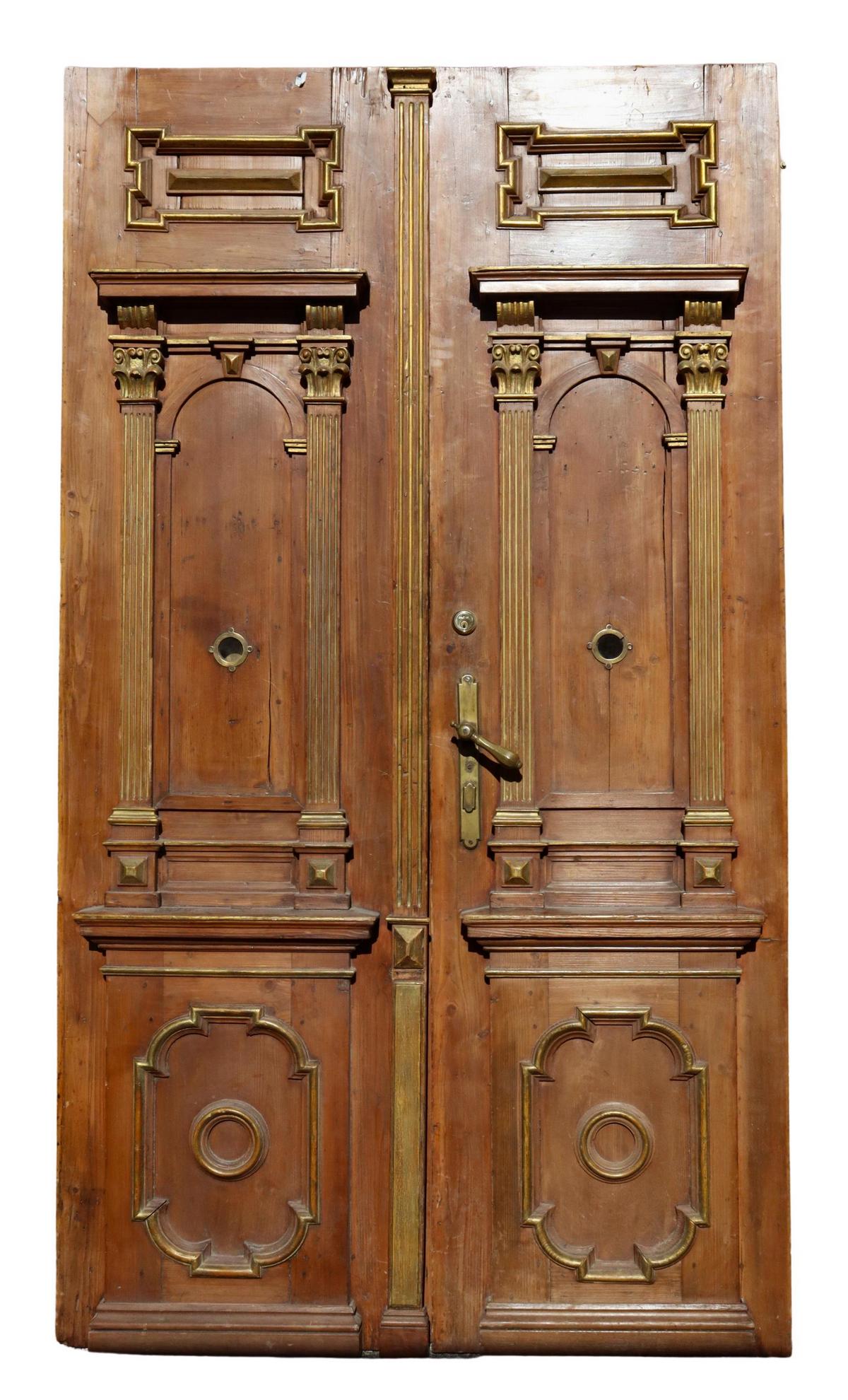 (2) ARCHITECTURAL PARCEL GILT PINE DOORS (1 of 2)