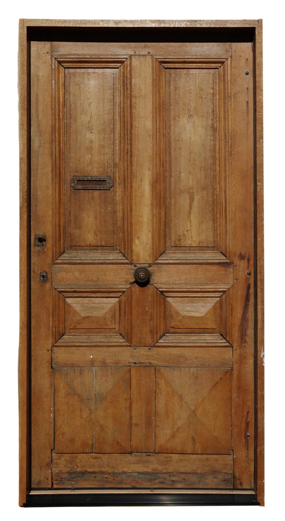 ARCHITECTURAL PANELED OAK DOOR WITH LETTER SLOT (1 of 3)