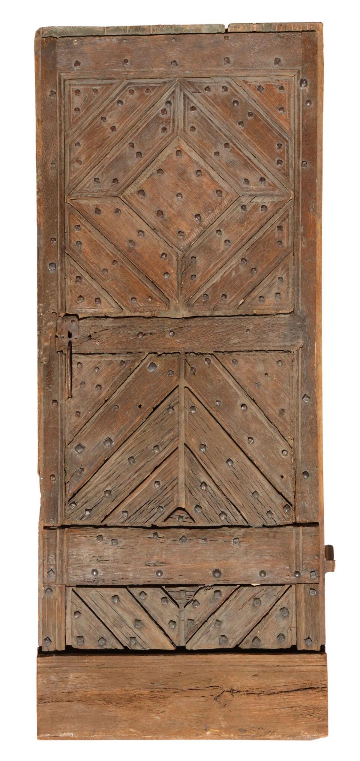 ARCHITECTURAL PANELED DOOR IRON NAIL HEADS (1 of 2)