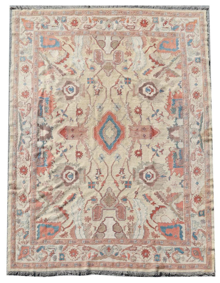HAND-TIED SOUMAK RUG, AZERBAIJAN, 10'4.5" X 7'7.5" (1 of 3)