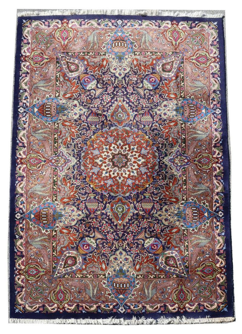 HAND-TIED PERSIAN KASHMAR RUG, 9'10" X 6'8" (1 of 3)