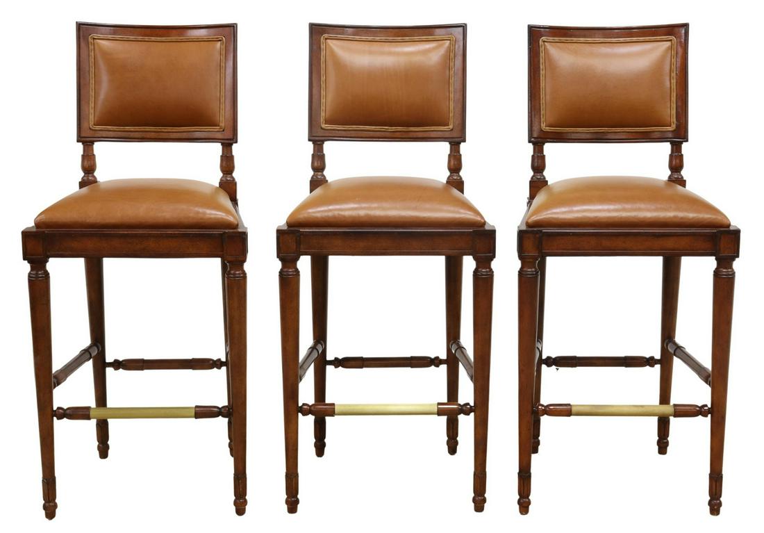 (3) FERRELL MITTMAN 'INIZIALI' LEATHER BAR CHAIRS (1 of 4)