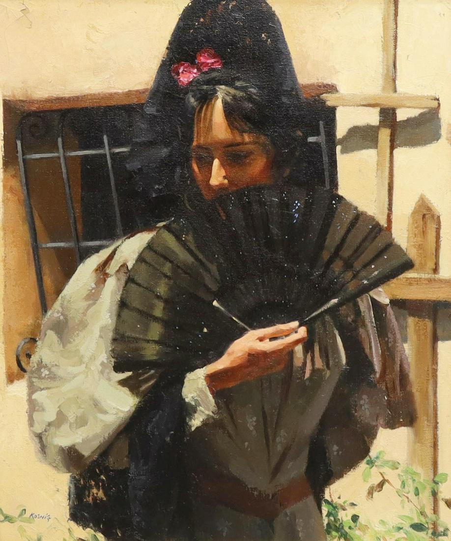 John S Koenig Nm B 1927 Mexican Lady W Fan Jan 15 21 Austin Auction Gallery In Tx
