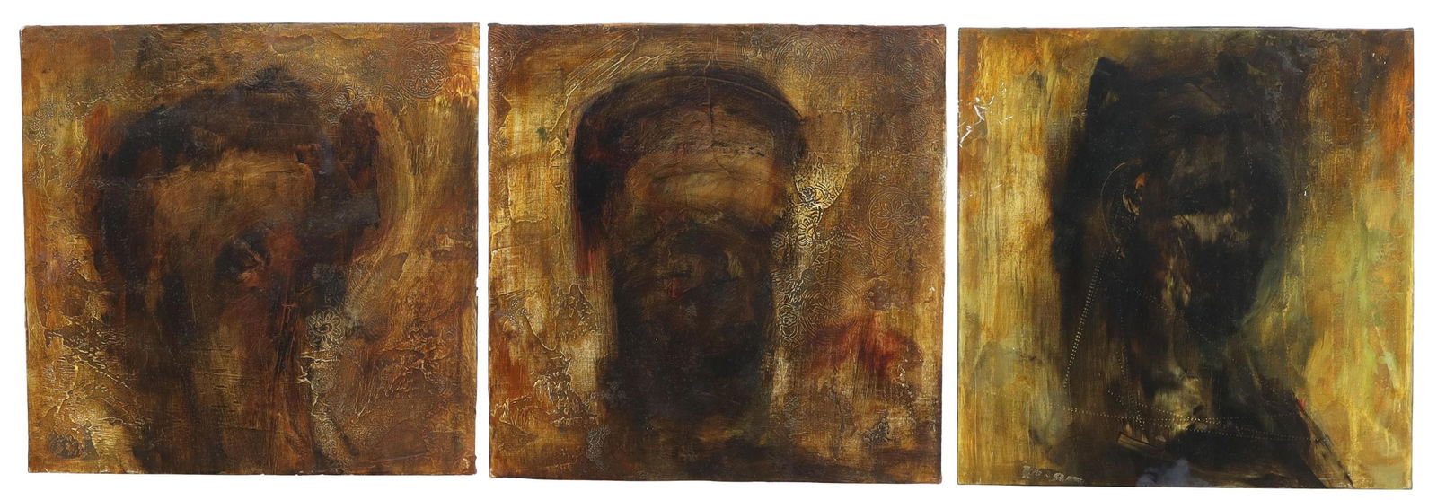 RANDALL LAGRO (NM, B.1958) 'DARK NIGHT' TRIPTYCH (1 of 2)