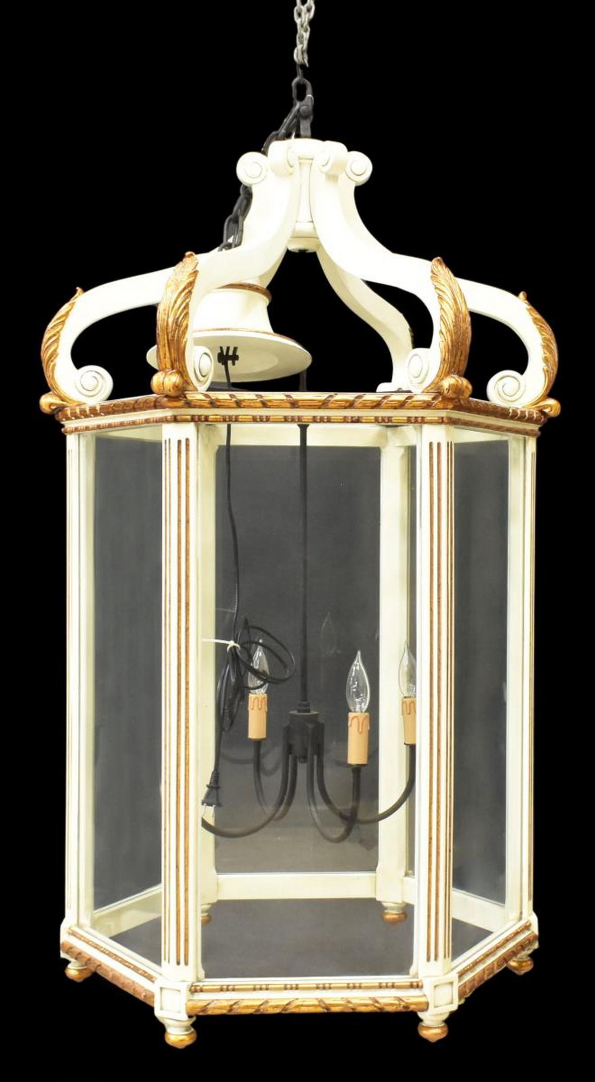 LARGE PARCEL GILT HANGING LANTERN CHANDELIER (1 of 2)