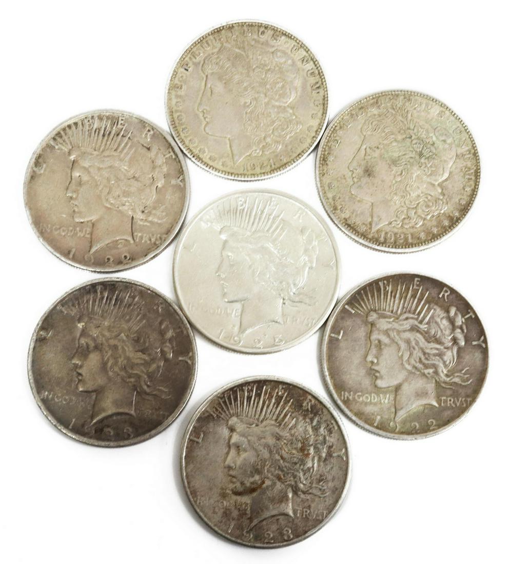 (7) U.S. PEACE & MORGAN SILVER DOLLARS (1 of 5)