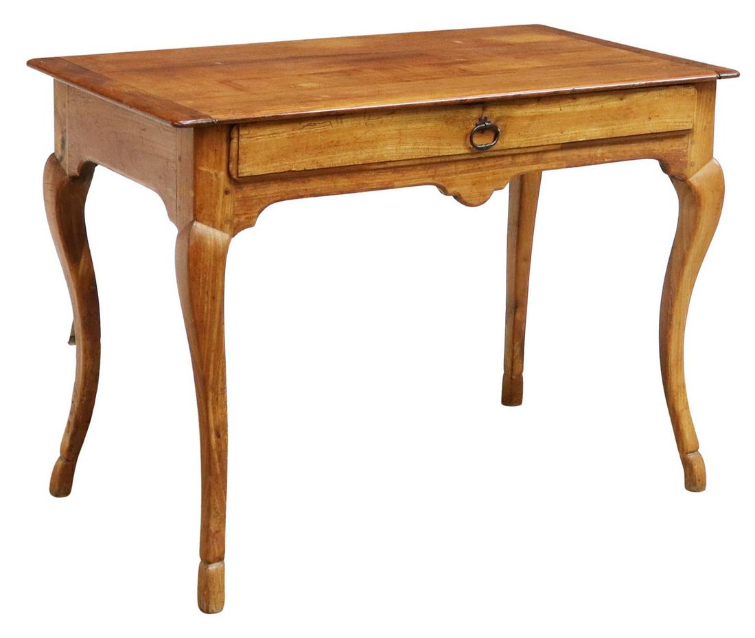 FRENCH PROVINCIAL FRUITWOOD WRITING WORK TABLE (1 of 5)