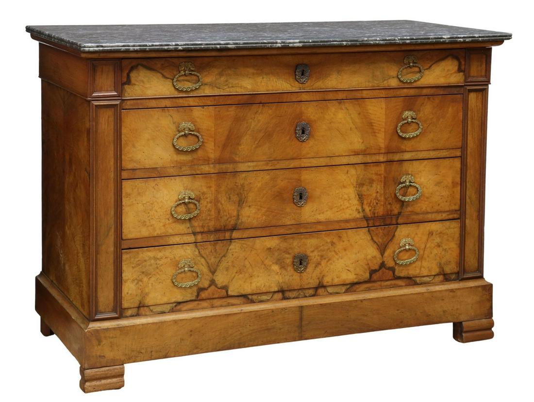 FRENCH CHARLES X PERIOD MARBLE-TOP COMMODE (1 of 5)