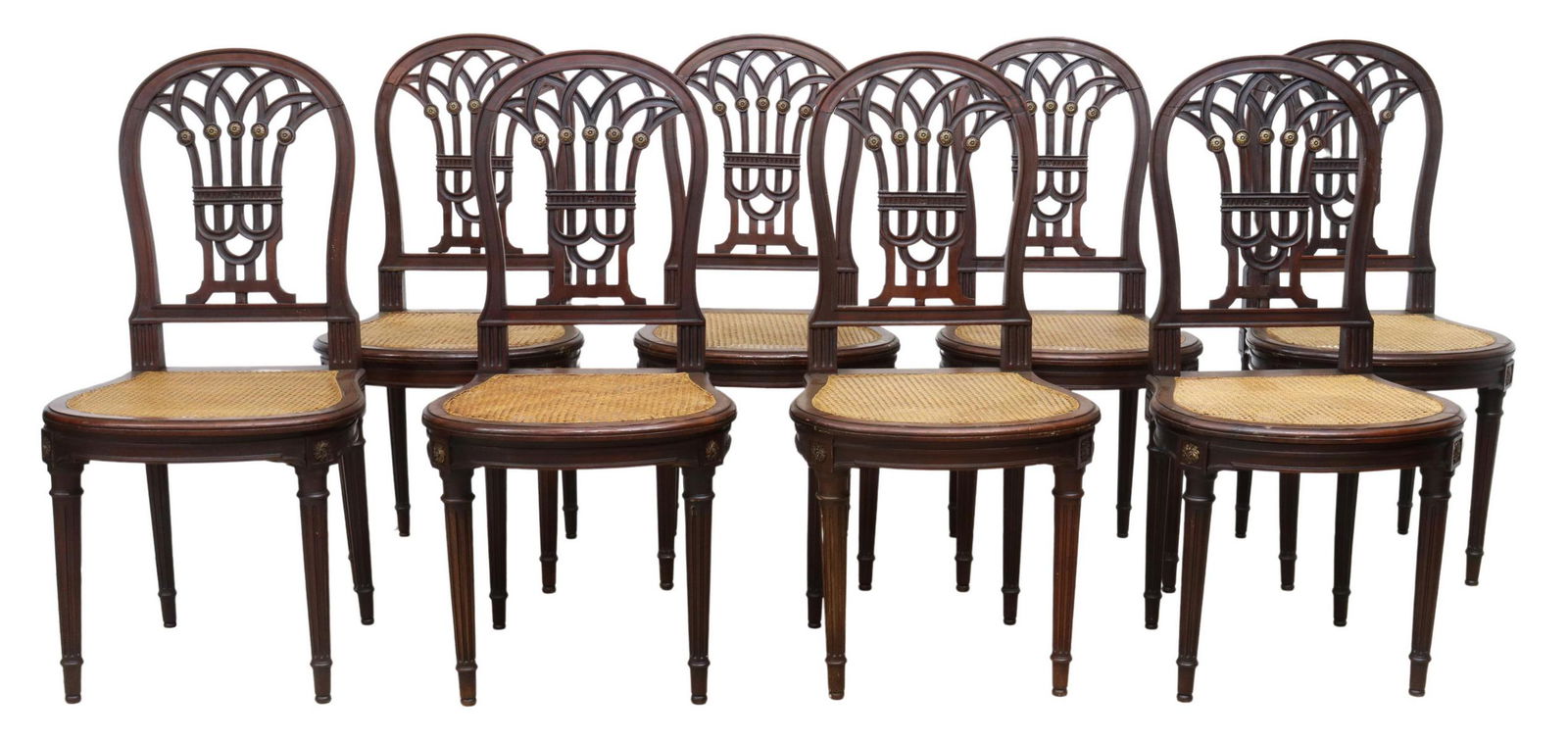 (8) FRENCH LOUIS XVI STYLE CANE SEAT DINING CHAIRS (1 of 3)