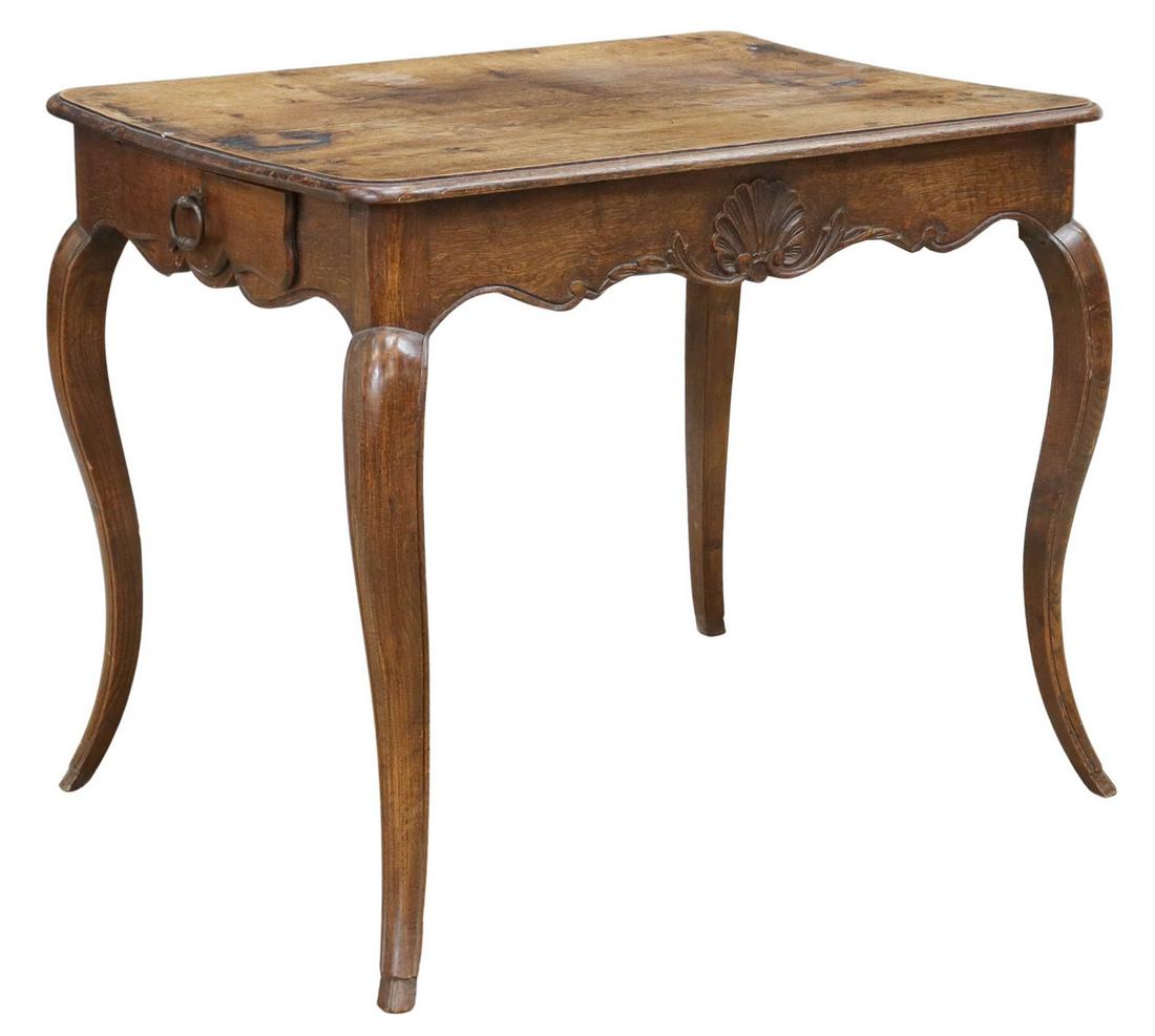 FRENCH PROVINCIAL LOUIS XV STYLE OAK WORK TABLE (1 of 5)