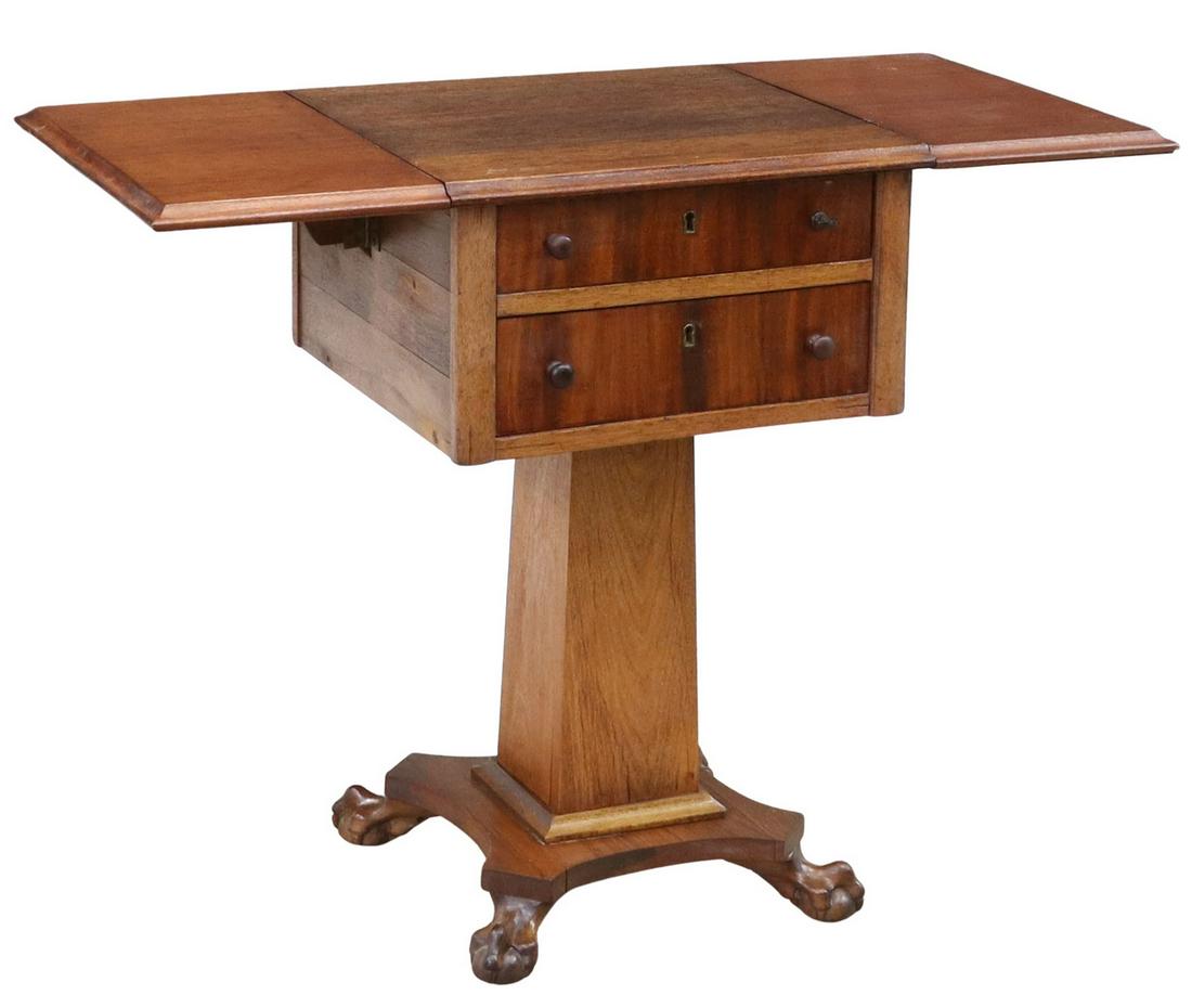 AMERICAN EMPIRE MAHOGANY DROP-LEAF SIDE TABLE (1 of 5)