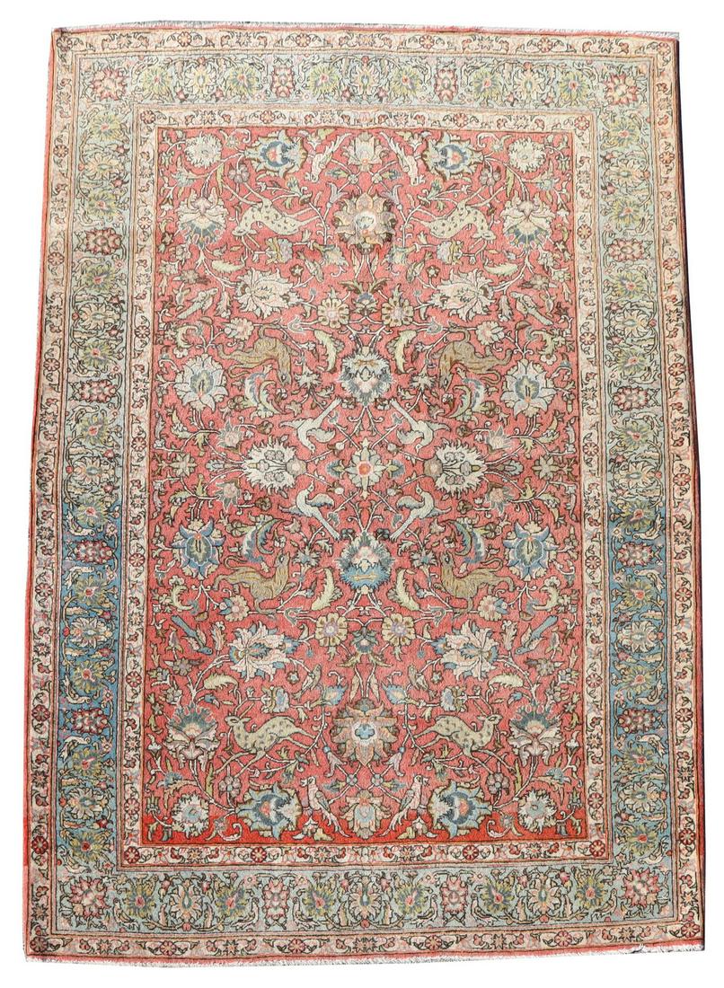 HAND-TIED PERSIAN QUM RUG, 6'8" X 4'8" (1 of 3)