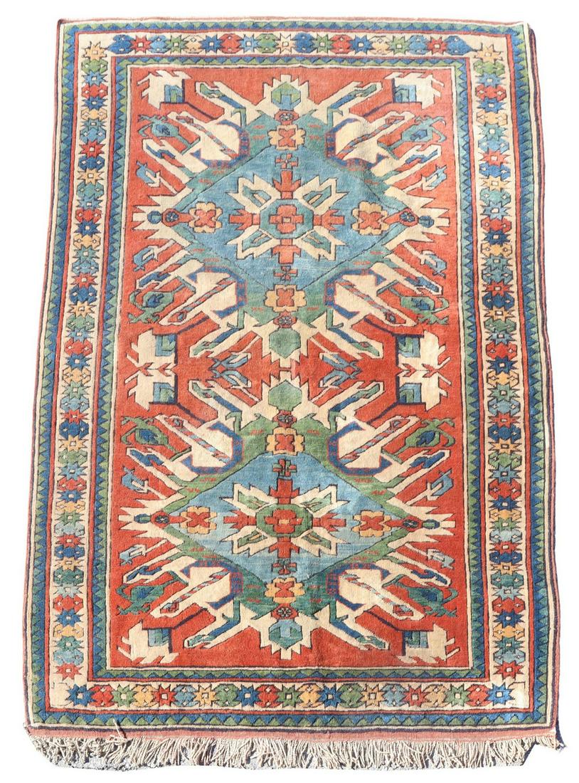 HAND-TIED TURKISH MILAS RUG, 6'6" X 4'5" (1 of 3)