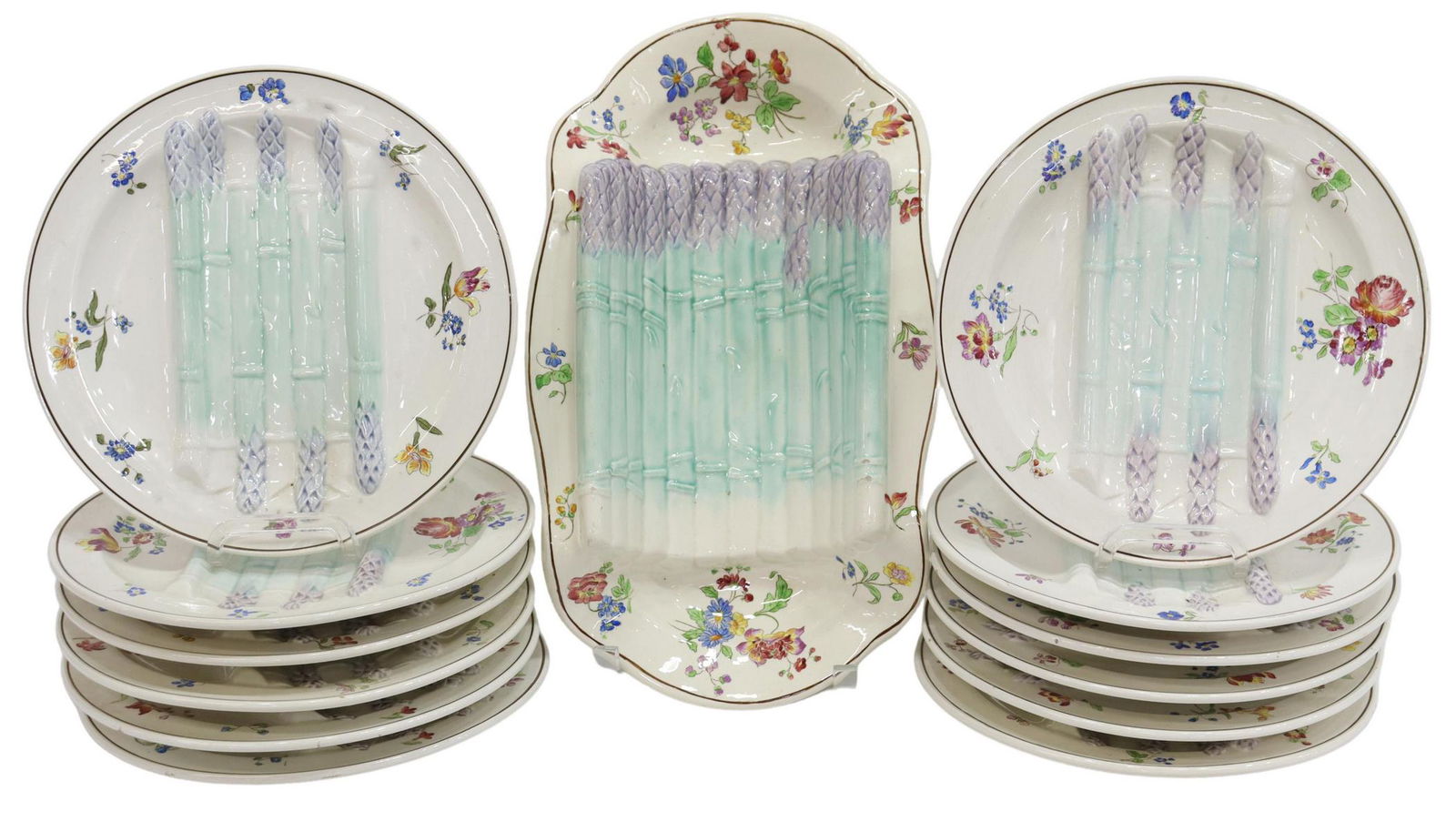 (13) FRENCH LONGCHAMP FAIENCE ASPARAGUS SERVICE (1 of 3)