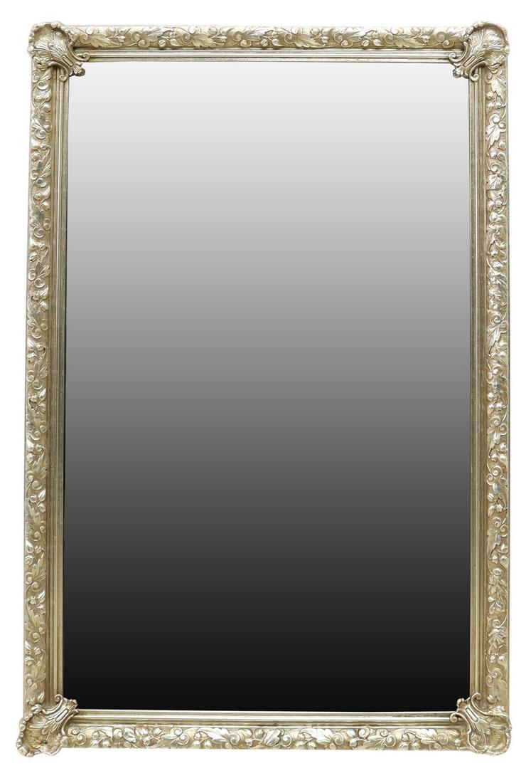 DESIGNER SILVER-GILT MOLDED FRAME MIRROR 46" X 30" (1 of 3)