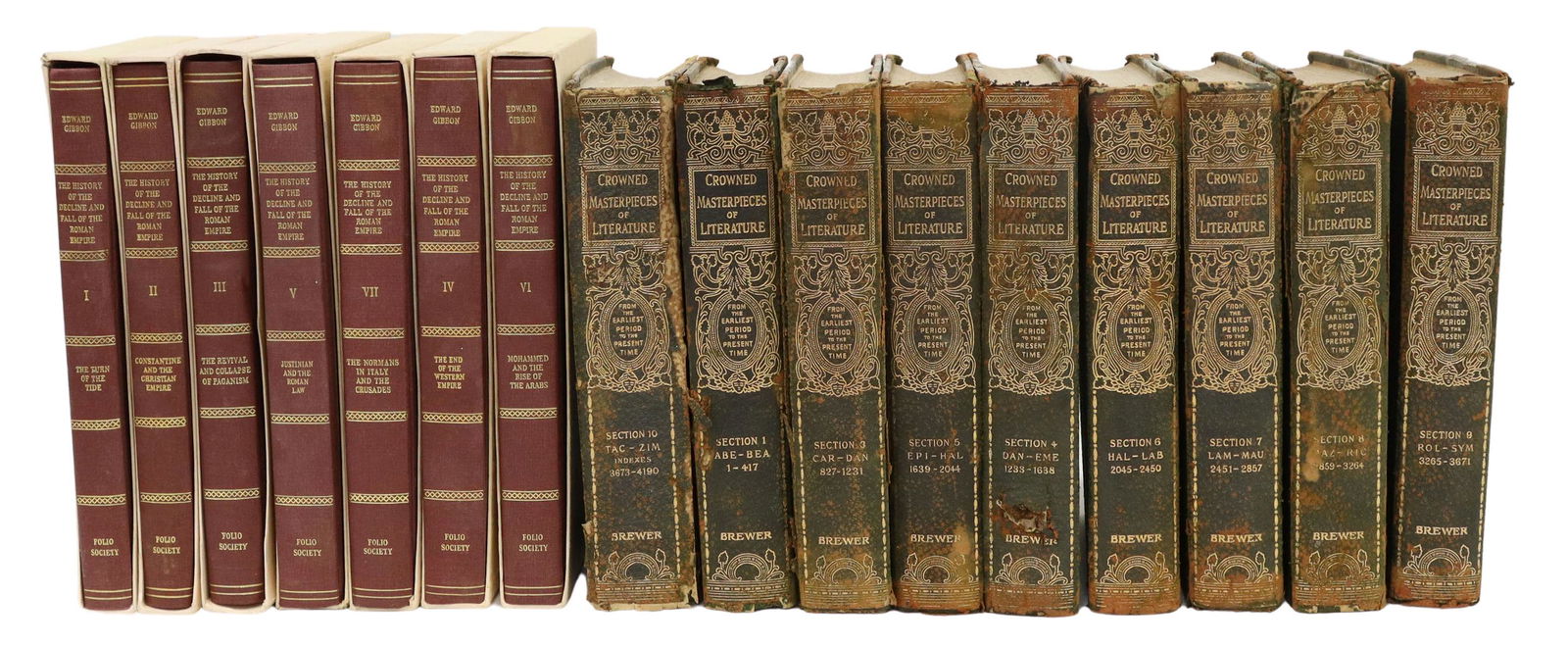 (16) GILT EMBOSSED LIBRARY SHELF BOOKS (1 of 5)