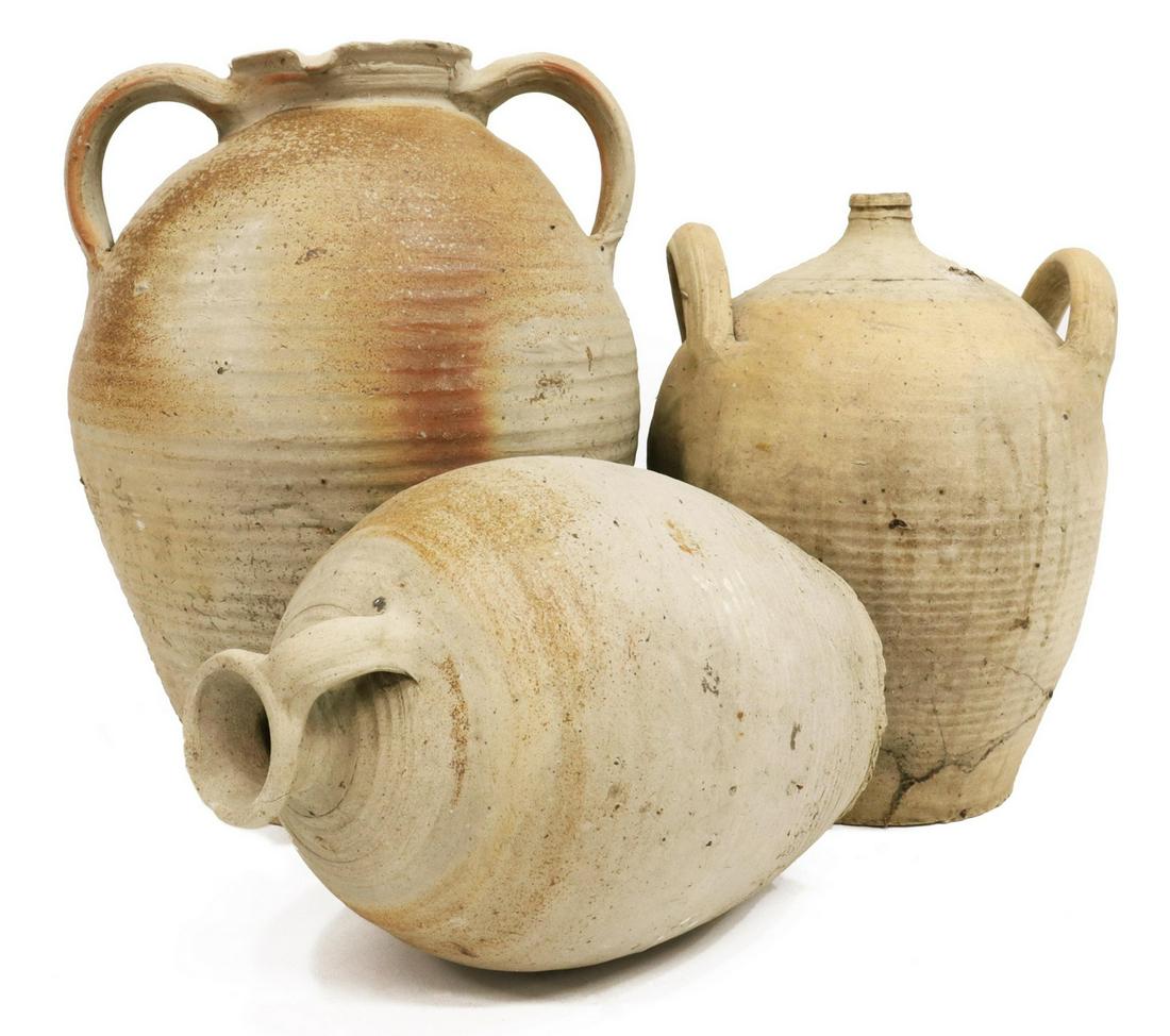 (3) FRENCH EARTHENWARE POTTERY JUGS (1 of 4)