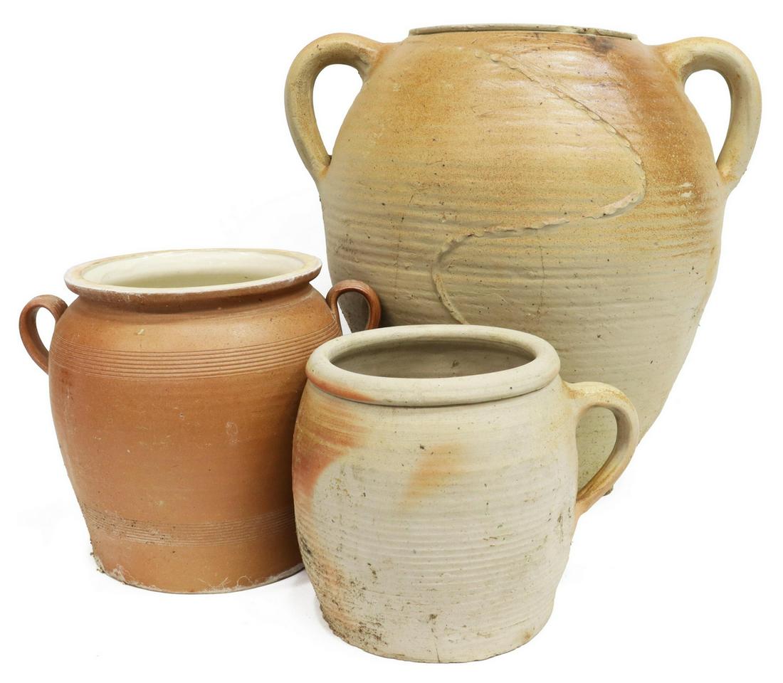 (3) FRENCH EARTHENWARE POTTERY CROCKS (1 of 4)