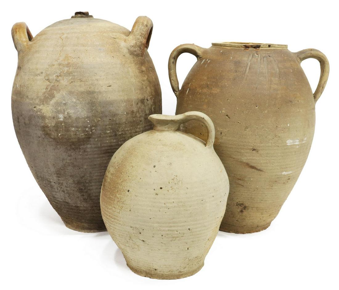 (3) FRENCH EARTHENWARE POTTERY JUG & CROCK (1 of 4)