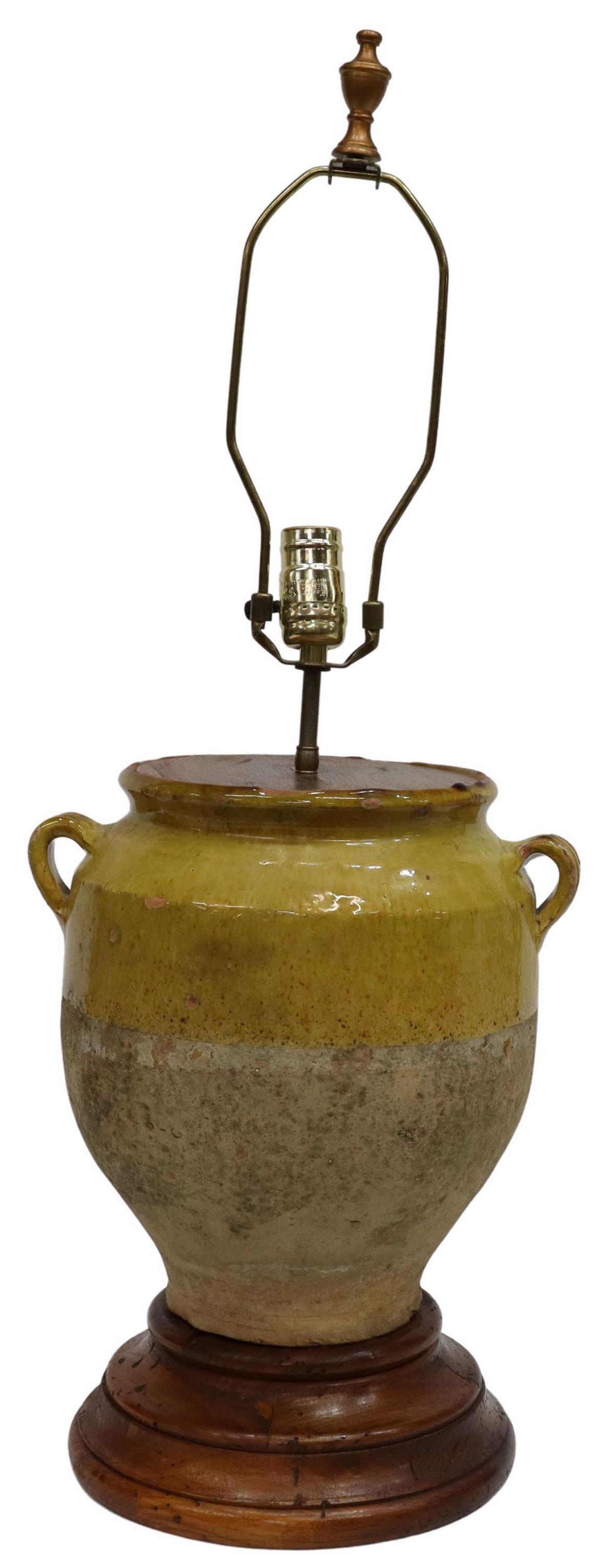 FRENCH PROVINCIAL GLAZED CONFIT JAR TABLE LAMP (1 of 4)