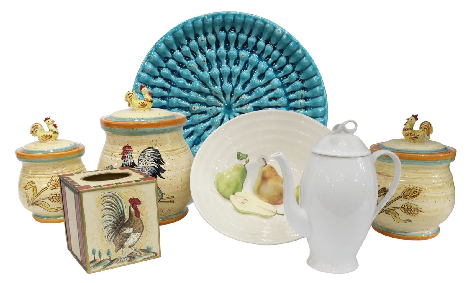 (7) DECORATIVE TABLE ITEMS, ROOSTER CANISTERS (1 of 8)