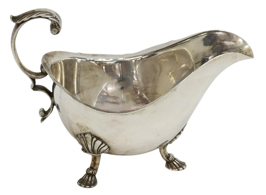 POOLE 'GEORGIAN' STERLING SILVER GRAVY BOAT (1 of 3)
