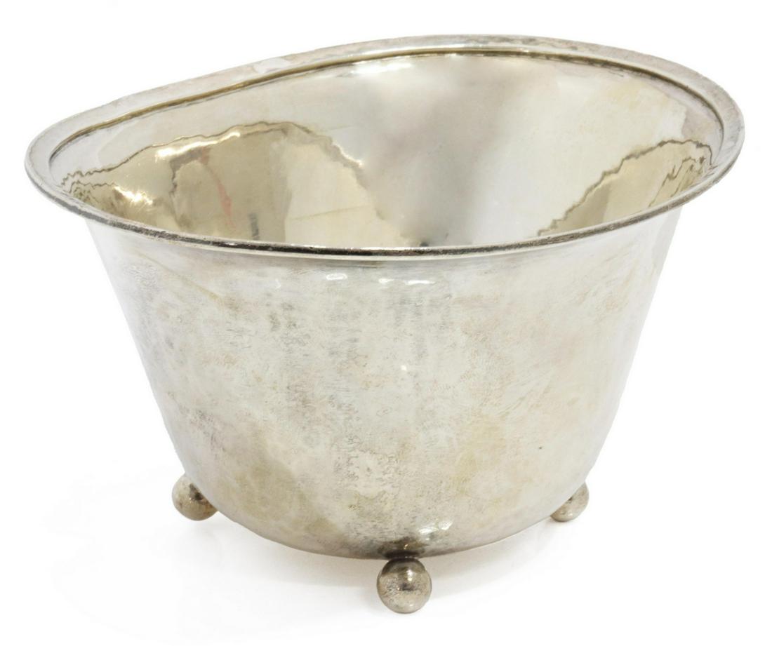 LEBOLT ARTS & CRAFTS HAND-BEATEN STERLING BOWL (1 of 4)