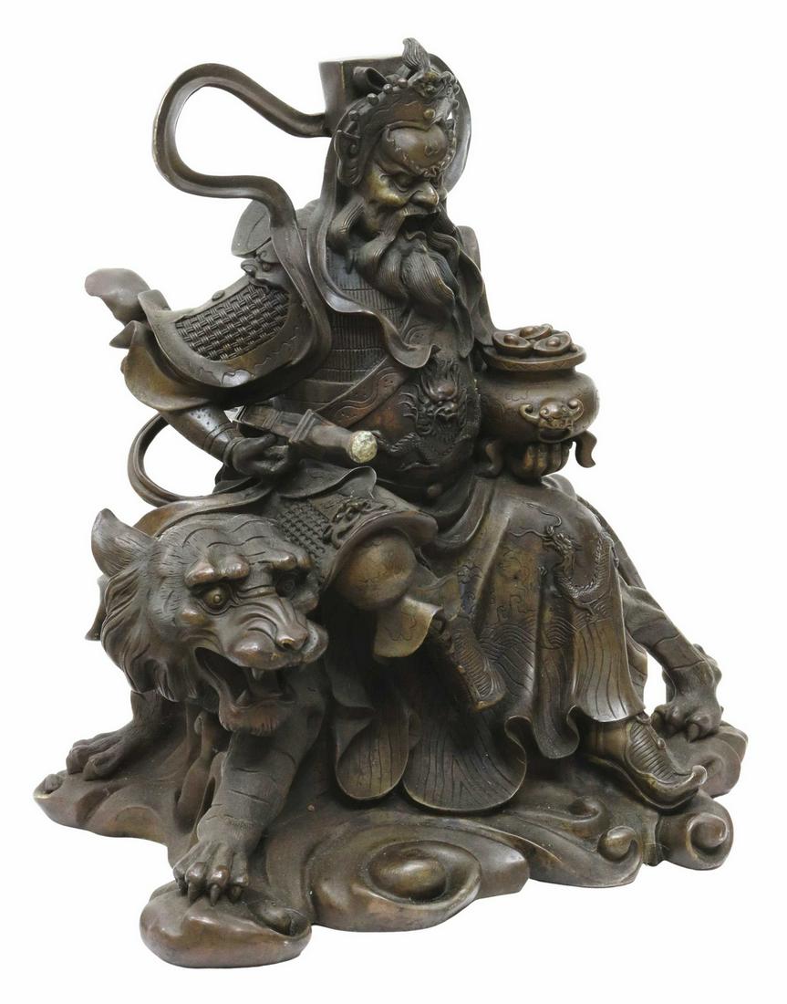 CHINESE BRONZE ZHAO GONG MING WEALTH DIETY STATUE (1 of 3)