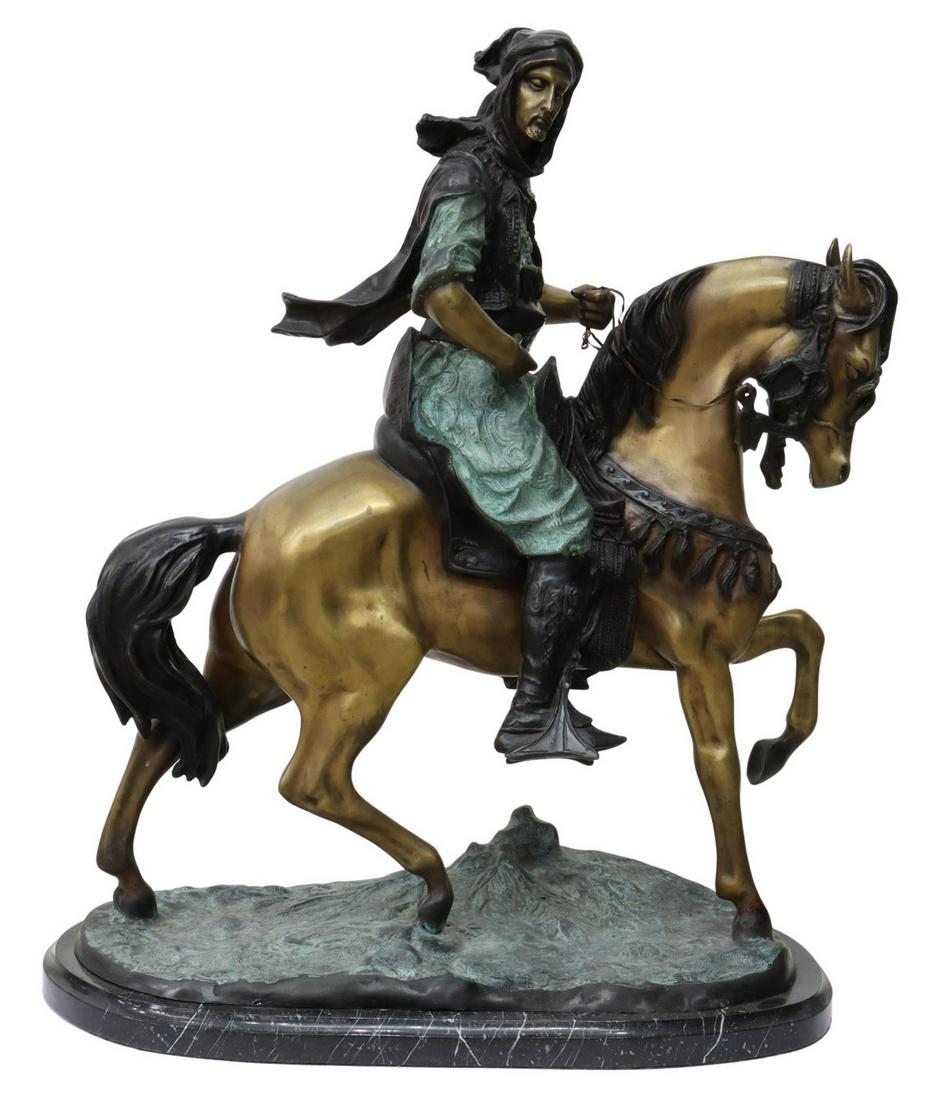 AFTER ANTOINE-LOUIS BARYE BRONZE ARAB ON HORSEBACK (1 of 3)